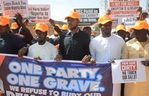 ADC Youths Protest At INEC Office In Katsina, Issue 74-Hour Ultimatum