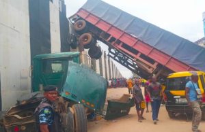 Truck Falls Off Bridge In Anambra