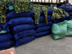 VIDEO: Police Intercept Truck Carrying 47 Sacks Of Military Camouflage In Lagos