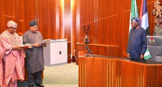 Tinubu-swears-in-new-ministers