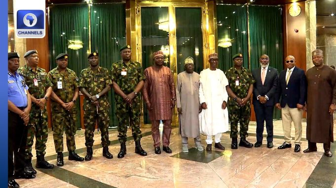 VIDEO: President Tinubu Meets With Security Chiefs, Review Strategies 0o2vrwywivy