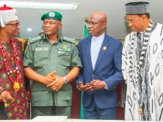 IGP Announces 14-Day Clearance Operation To Flush Out Bandits In Benue IGP-Tunji-Disu-Governor-Hyancinth-Alia-and-Tor-Tiv-V-James-Ayatse