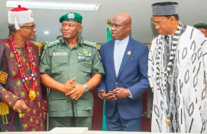 IGP Announces 14-Day Clearance Operation To Flush Out Bandits In Benue IGP-Tunji-Disu-Governor-Hyancinth-Alia-and-Tor-Tiv-V-James-Ayatse