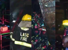 Lagos Market Fire Guts 17 Shops Lagos-Fire-rescue-in-Sabo-ikorodu-Market