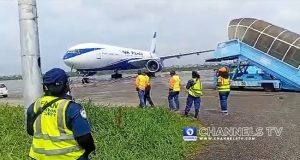 Aircraft Conveying Nigerians From South Africa Arrives In Lagos Nigerians-arrive-from-South-Africa-1