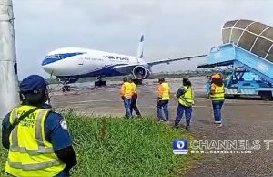Aircraft Conveying Nigerians From South Africa Arrives In Lagos Nigerians-arrive-from-South-Africa-1