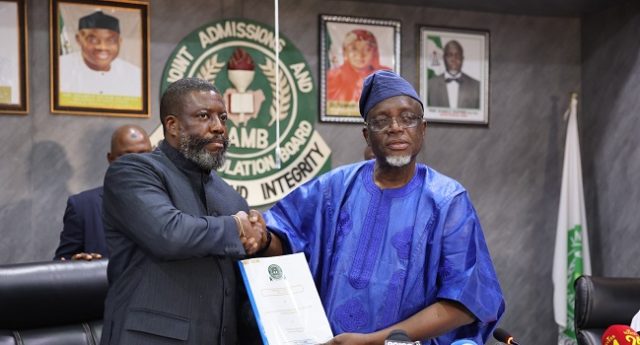 Aina Takes Over As Registrar, Says ‘We Shall Protect Integrity Of JAMB’ Oloyede-and-Aina