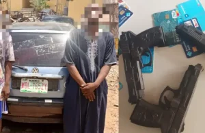 Police Recover Stolen Vehicle, Arrest Two Suspects With Toy Guns, ATM Cards In Niger State Recovered-car-and-ATM
