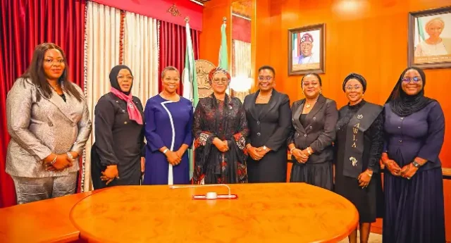 Remi-Tinubu-Oyinkansola-Badejo-Okusanya-and-her-team-during-a-visit-to-the-state-house
