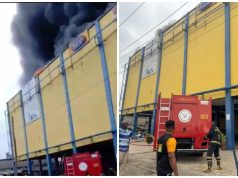 PHOTOS: Fire Guts Section Of Justrite Superstore Building In Akowonjo Area Of Lagos akonwonjo