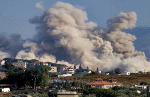 US Resumes Strikes On Iran Over Strait Of Hormuz Smoke rises following an Israeli controlled-explosion on the village of Kfartibnit as seen from Nabatieh in southern Lebanon on July 29, 2026. While violence has declined since the signing of a preliminary US-Iran deal in June and the Lebanon-Israel agreement, Lebanon continues to report intermittent Israeli strikes and artillery shelling on the south. Lebanon's army on July 26 condemned ongoing Israeli military activities that it said were preventing its full deployment under the framework deal. (Photo by Ammar Ammar / AFP) /