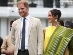 Prince Harry, Meghan Moving Back To UK Britains-Prince-Harry-Duke-of-Sussex-and-his-wife-Meghan-Duchess-of-Sussex-react-as-Lagos-Stat