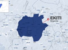 Meat Seller Allegedly Hacks 25-Year-Old Wife To Death In Ekiti Ekiti_State_Map_HD