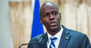18 Suspects Arrested In Killing Of Haitian President (FILES) In this file photo former Haitian President Jovenel Moise speaks at the swearing in ceremony for Prime Minister Jack Guy Lafontant at the National Palace in Port-au-Prince on February 24, 2017. - The assassins on July 7, 2021 of Haiti's president were "professional" mercenaries who disguised themselves as US agents and may have already left the country, Haiti's ambassador to the United States said. "It was a well-orchestrated attack and those were professionals," Ambassador Bocchit Edmond told reporters. "We have a video and we believe that those are mercenaries." (Photo by Pierre Michel Jean / AFP)