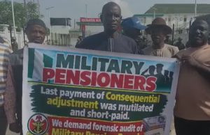 Military Veterans Protest, Block Pensions Board Entrance Over Adjustment Formula military-pensioners